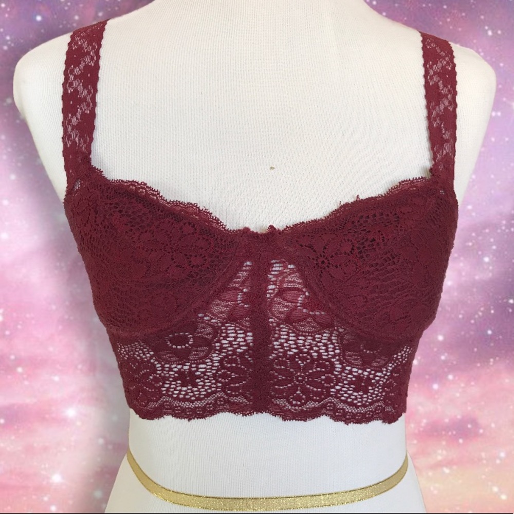 UO Burgundy Lace Bralette